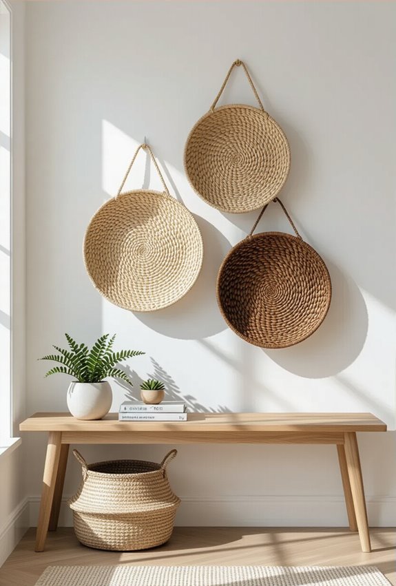 woven baskets and plates