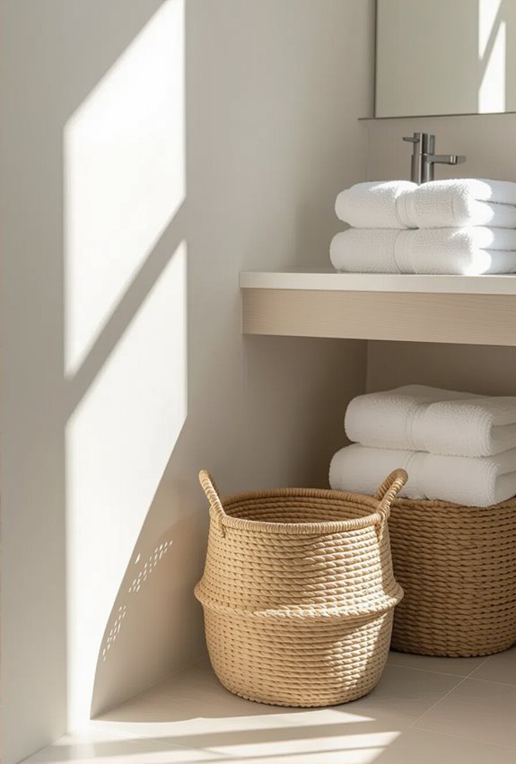 woven baskets for bathrooms