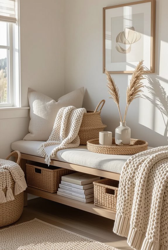 woven baskets for organized warmth