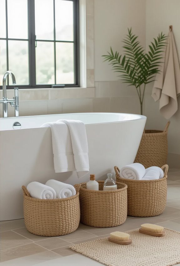 woven baskets hide clutter
