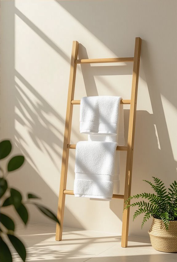 woven corner ladder towelrack