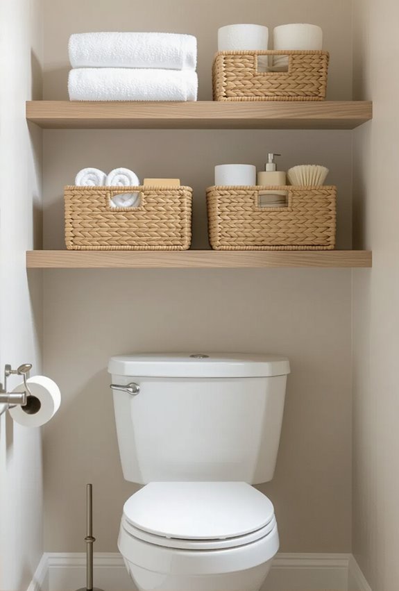 woven labeled baskets for storage