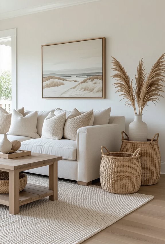woven natural baskets for storage