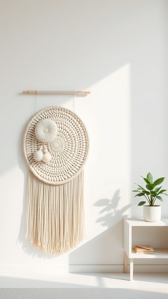 woven wall hangings enhance decor