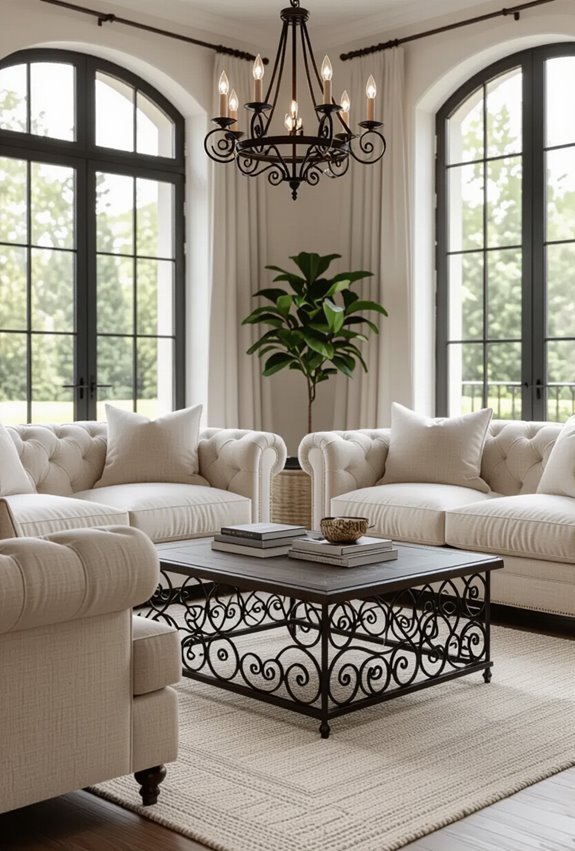 wrought iron accents for authenticity