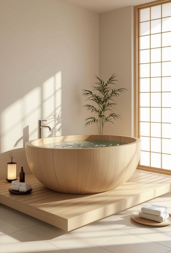 zen inspired bamboo soaking sanctuary
