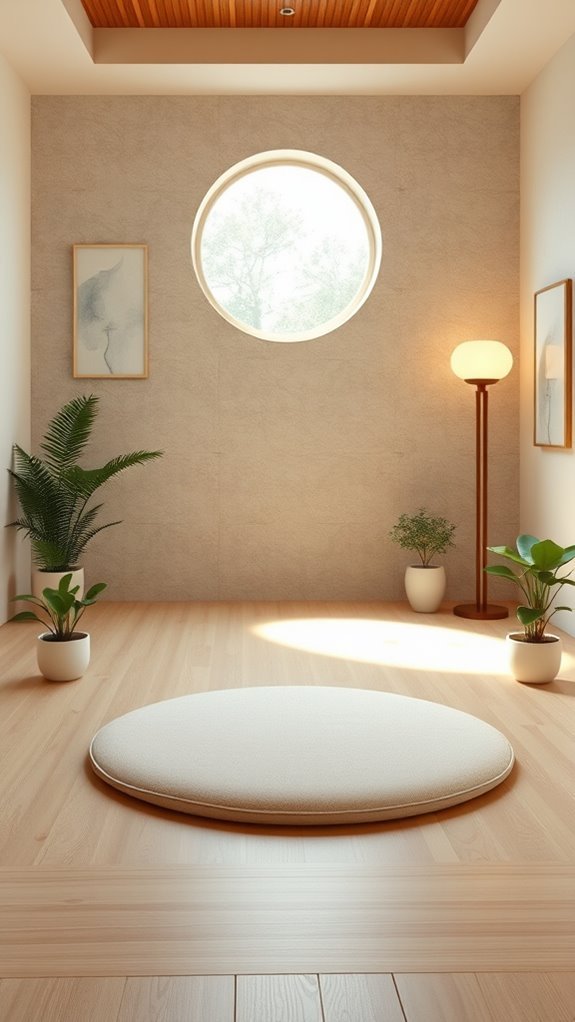 zen inspired tranquil meditation space