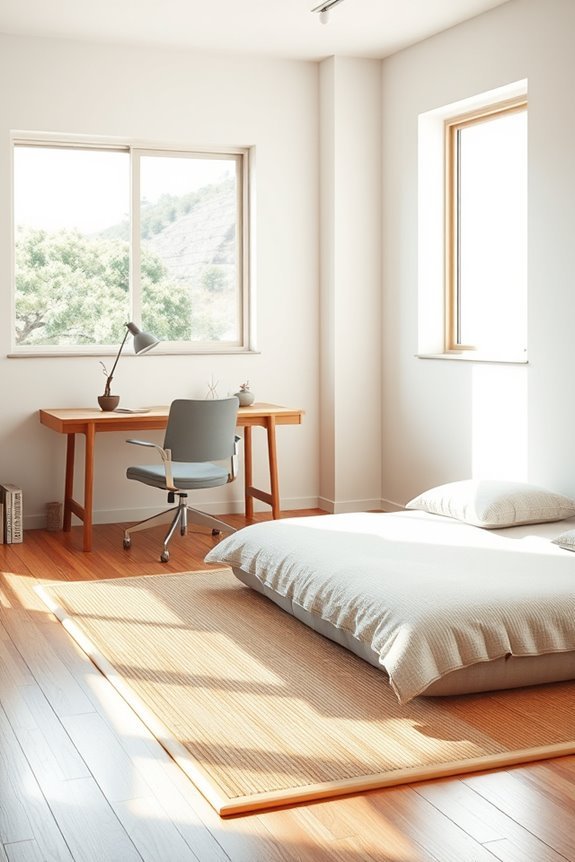 zen workspace with tatami