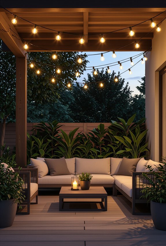zigzag overhead string light canopy